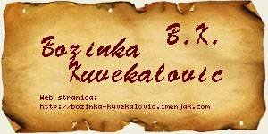 Božinka Kuvekalović vizit kartica